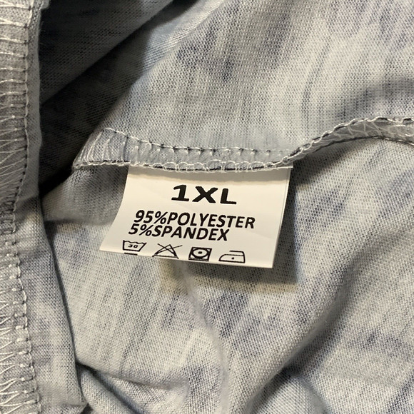 Leopard Print Tunic Long Top Lightweight Black Gray Jersey Fabric Plus 1XL NEW - Picture 3 of 9